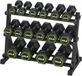HANDBODE Hex Dumbbell Set with Rack, 300-840 lb Rubber Coated Fixed Weights Sets with Heavy Duty Storage Stand, Hexagon Shape for Stable Placement, Home Gym Equipment for Strength Training