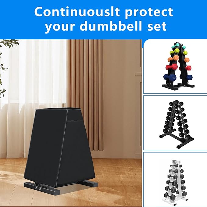 Waterproof Oxford Cloth Dumbbell Rack Cover for Compact A-Shape 5-Tier Dumbbell Rack, Home Gym Weight Storage Cover with Drawstring (cover only)