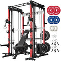 RitFit M1 Pro Smith Machine with Cable Crossover System, Multi-Function Squat Rack Power Cage for Home Gym, Power Rack and Packages