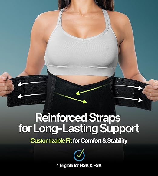 Plus Size Back Brace for Lower Back Pain Relief – Adjustable Lumbar Support Belt for Women & Men, Lower Back Support for Herniated Disc, Sciatica & Heavy Lifting, Workout Back Support Brace, Size 5XL