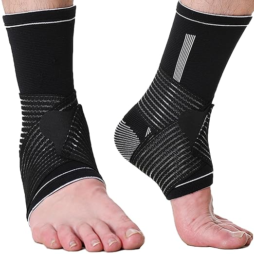 NeoTech Care Adjustable Ankle Support Brace (Black, Size XL, 1 Pair)