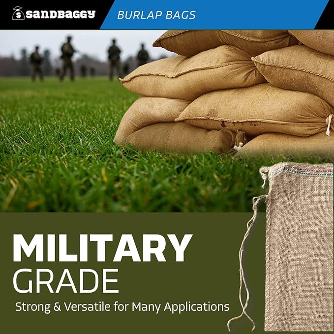 Sandbaggy Burlap Sand Bag - Size: 14" x 26" - Sandbags 50lb Weight Capacity - for Flooding, Flood Water Barrier, Tent Sandbags, Store Bags - bag of sand- Sand Not Included (3,000 Bags)