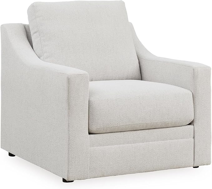 Signature Design by Ashley Maitelynn Contemporary Upholstered Chair with Non-Skid Legs, White
