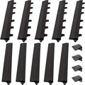 Baselayer Interlocking Floor Tile Trim Pieces - Beveled Edges and Corners - Durable ½ in TPE (Rubber Like, NOT Foam, no Odor) - 10 Edges and 4 Corners - Made in USA