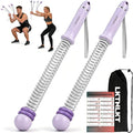 Weighted Ropeless Battle Ropes Adjustable Weight - Portable Cordless Battle Ropes for Home Gym with Workout Poster, Strength Building, HIIT & Low-Impact Cardio Training for Men & Women (Purple)