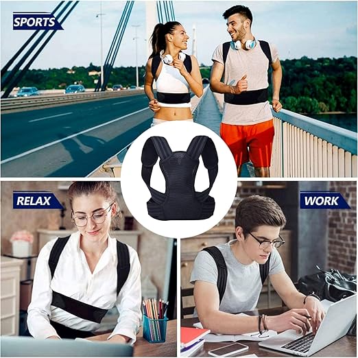 Posture Corrector for Kids Adjustable Back Straighter with Shoulder Pads Upper Back Posture Brace for Teenagers to Provide Spinal Support Improve Posture and Prevent Slouching (Large, waist size 31.5-37.5in)