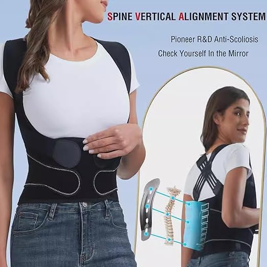Instant Posture Corrector for Women & Men, Back Brace for Neck Shoulder Upper Back Pain Relief, Adjustable Posture Correcter for Hunchback Slouching, Invisible Under Clothes, Lightweight Comfort (Large)