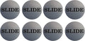 Slide Round Door Sign 2" - (2 Pack) Disc (Brushed Silver)