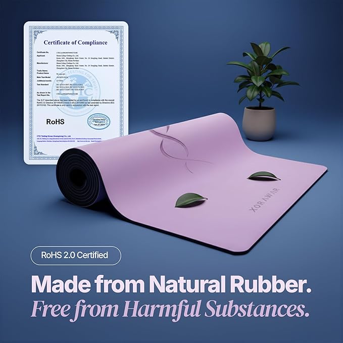 PU Rubber Premium Yoga Mat with Bag | Extra Thick Yoga Mat Thick | Pilates Mat | Gym Mats for Home Gym Floor Mat | Home Exercise Mats for Home Workout Accessories | Grounding Wel Workout Mats for Home Gym | Yoga Matt | Stretching Mat