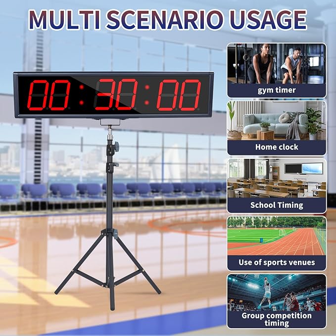 Independent Button Type 1.5-inch Fitness Room Rest Timer, Suitable for Gym Exercise/School/Home Exercise/Boxing Gym/Indoor Rock Climbing (4.2-inch Data PC Transmission Mode)