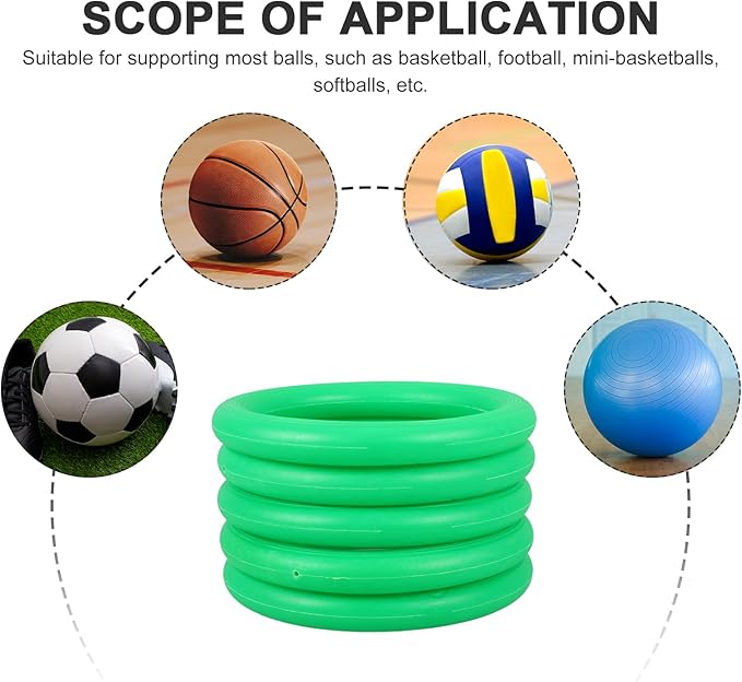 TOYANDONA Yoga Ball Base, 5pcs Fixed Ring Round Anti Slip Stable Fitness Ball for Home Gym Office Improves Back Pain Posture & Balance Exercise 18cm