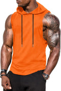 Babioboa Men's Workout Hooded Tank Tops Sports Training Sleeveless Gym Hoodies Bodybuilding Cut Off Muscle Shirts