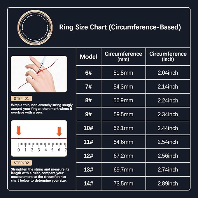 FKGZJF Smart Rings for Women Men, Fitness Ring with Heart Rate, Blood Oxygen, HRV, Stress, Sleep Tracker, Step Tracker, No Subscription Fee, lP68 Waterproof Smart Ring for iPhone & Android (Gold 11#)