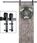 SMARTSTANDARD 6 Feet Heavy Duty Sturdy Sliding Barn Door Hardware Kit-Smoothly and Quietly-includes Detailed Installation Fit 36" Wide Doorpanel (J Shape Hanger) Black