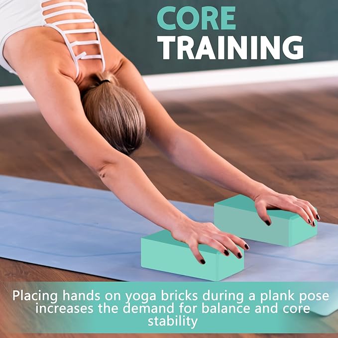 9"x6"x3" Yoga Blocks, Soft Non-Slip Surface Premium Foam Blocks, Supportive, Lightweight, Odor Resistant, Yoga Accessories for Pilates Meditation General Fitness Stretching Toning