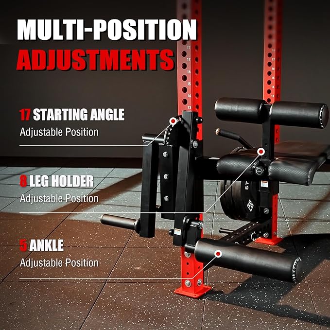 Mikolo Leg Curl and Extension Attachment for 3" x 3" Power Cage Rack Attachment Set,Home Gym Accessories