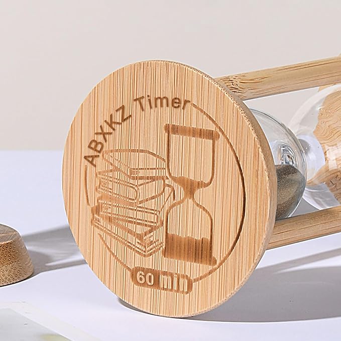 Wood Sand Timer,60 Minute Hourglass,Men's Office Desk Decoration for Toothbrush Timer,Cooking,Baking,Game, Gift Brown Sandglass,Mini Sand Watch,Reloj de Arena 60 Minuto