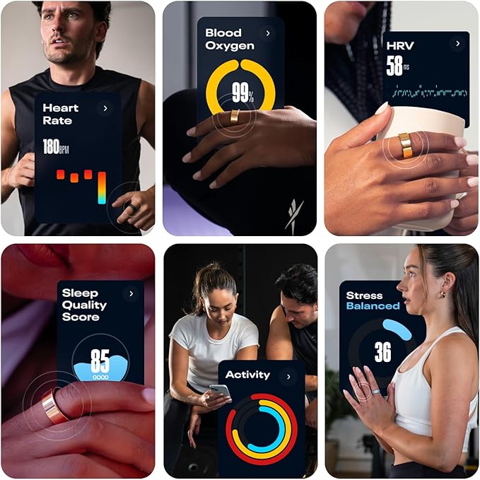 Reebok Smart Ring for Women or Men - Matte Silver - Subscription Free - The Next Generation of Wearable Technology - Fitness and Sleep Tracker - Monitors Wellbeing and Recovery