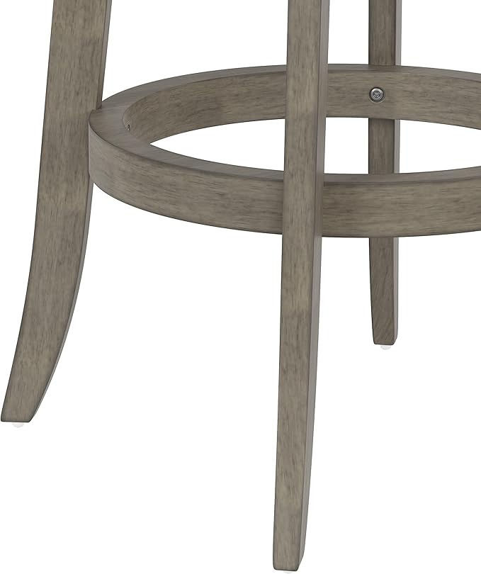 Hillsdale, Presque Isle Wood Bar Height Swivel Stool, 19"D x 17.5"W x 43.5"H, Aged Gray