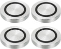 uxcell M8 Thread 50mm / 2" Dia 8mm Thick Aluminum Circle Disc Glass Top Adapter 4pcs Round Solid Table Feet Pad Plate Hardware with Anti-Slip Rubber Ring