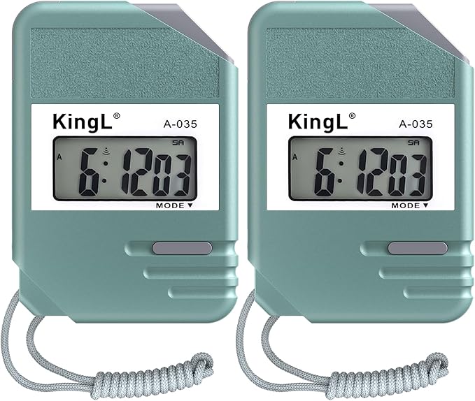 2 Pack Digital Stopwatch Timer with Large Display,Lap Split Mode, Waterproof Handheld Timer for Coaches, Teachers, Kids, Running, Swimming, Training(Green -2 Pack)
