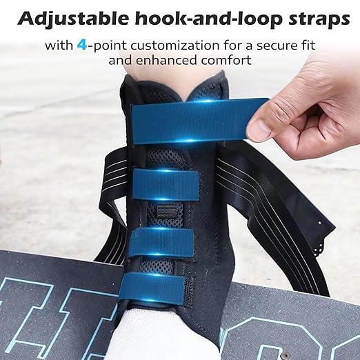 Ankle Brace for Sprained Ankle, Ankle Brace for Women Men Adjustable & Air Fabric Cool With 2 Removable Side Splints, Ankle Stabilizer for Basketball, Volleyball, Sports, Injury Recovery (X-Large)