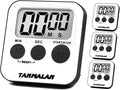 Tanmalan Kitchen Timer for Cooking Loud Alarm, Large Display, Auto Memory Loud Alarm, Large Display,Big Button，for Kids for Teacher Classroom Must Haves,Count Down-up,Easy to use (Black,4 Pack)