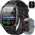 Smart Watch for Men Fitness Tracker: Make/Answer Call Military Smart Watches for Men Digital Watches Heart Rate Monitor Waterproof Running Smartwatch Android Phones iPhone Samsung Compatible 2 Bands