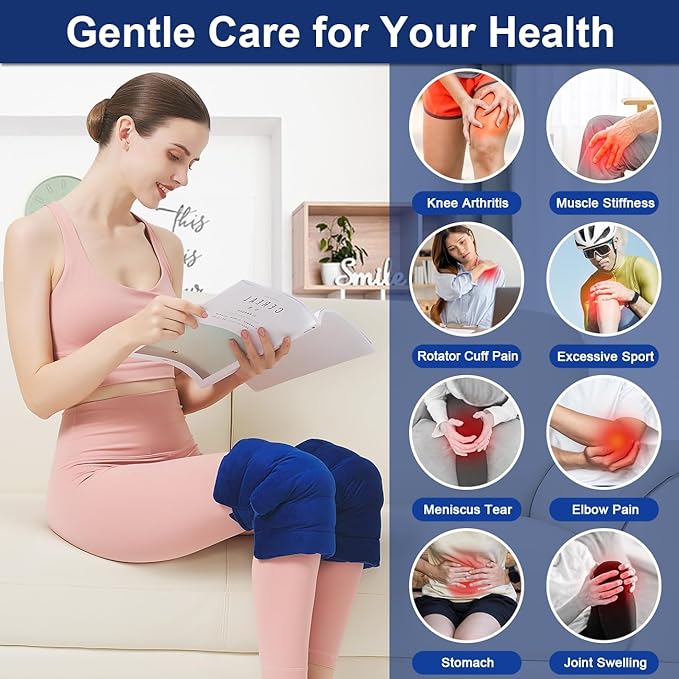 Heating Pad for Knee Pain Relief,Knee Heating Pad for Pain Relief,Adjustable Heat Therapy Warmers with Auto Shut-Off,Heated Knee Brace Wrap for Injury Arthritis Soreness Swelling