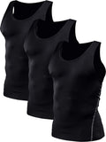NELEUS Men's 3 Pack Athletic Compression Under Base Layer Sport Tank Top