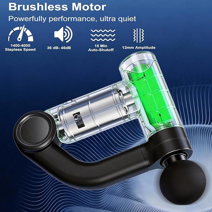 Foldable Massage Gun with Upgraded Extension Handle, 32 Speeds Massage Gun Deep Tissue - Back Massager for Pain Relief Deep Tissue, Muscles/Neck/Shoulders/Waist/Legs Massager