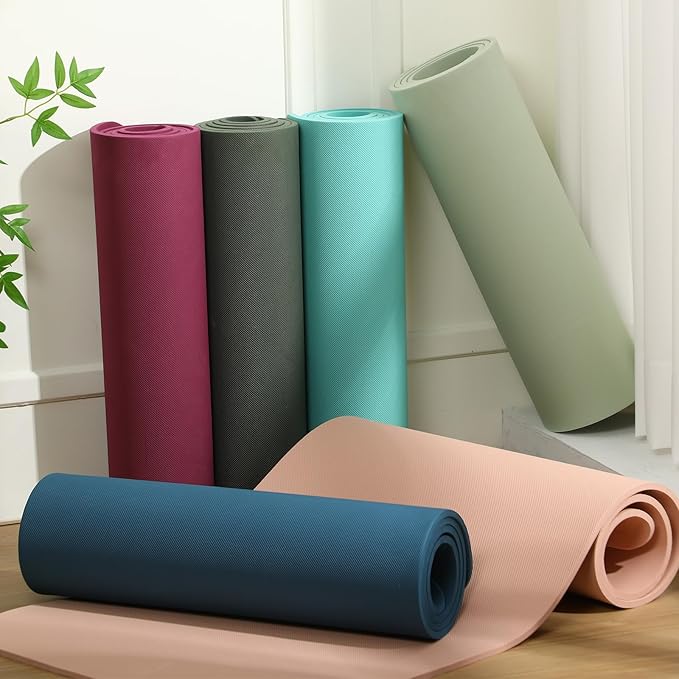 Timgle 6 Pcs 10mm Thick Yoga Mat Bulk 68 x 24 Inches Anti-slip Tear-resistant Exercise Mat Adult Gym Mats for Fitness, Stretching, Workout and Studio, Outdoor Yoga, Pilates