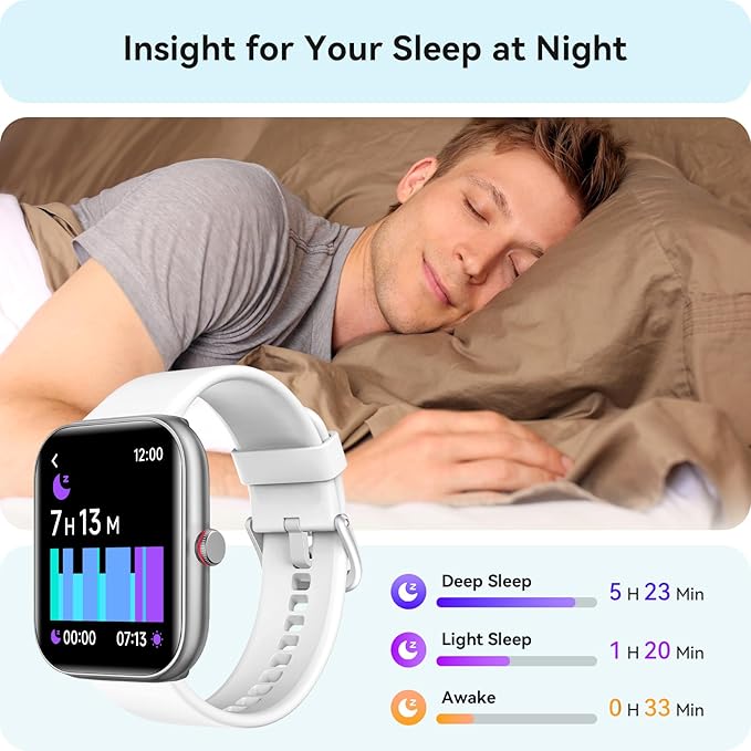 Smart Watch for Women Men, Smartwatch for iPhone & Android Bluetooth (Answer/Call) Built-in Alexa, 1.91" HD Fitness Tracker with 105+ Sport Modes, IP68 Waterproof, Sleep/Heart Rate/SpO2/Stress Monitor