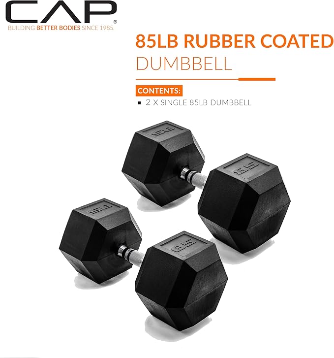 CAP Barbell Coated Dumbbell Weight | Multiple Options Pairs & Sets
