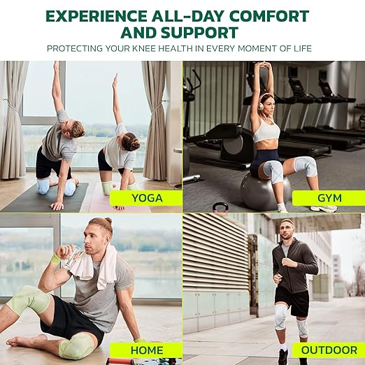 aoFIT Compression Knee Brace for Women & Men, 2 Pack AOCELL Knee Sleeve Support for Knee Joint Pain Relief, ACL, Meniscus Tear, Arthritis - Breathable for Workout, Running, Gym, Sports, Fitness L