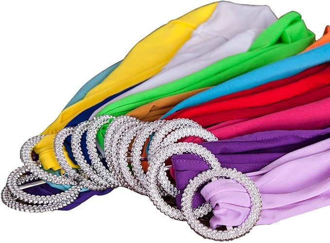 MDS Pack of 75 Spandex Chair Sashes Bow Premium Stretch Chair Cover Band with Buckle Slider Universal fits Elastic Dining Chair Ties for Wedding Party Banquet Events Decoration - Magenta