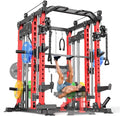 Multi-Purpose Squat Rack,Smith Machine Weight Rack Set with Cable Crossover System, Home Gym Power Racks, Power Racks and Packages