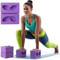 2 Pcs Large Yoga Blocks, Rabbit ear patterned yoga blocks,Supportive Latex-Free Eva Foam - Soft Non-Slip Surface with Beveled Edges for Yoga, Pilates, Meditation - Yoga Accessories for Stability, Balance, Deepen Stretches,yoga blocks set