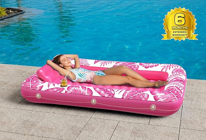 Inflatable Tanning Pool Lounger Float - Jasonwell 4 in 1 Sun Tan Tub Sunbathing Pool Lounge Raft Floatie Toys Water Filled Tanning Bed Mat Pad for Adult Blow Up Kiddie Pool Kids Ball Pit