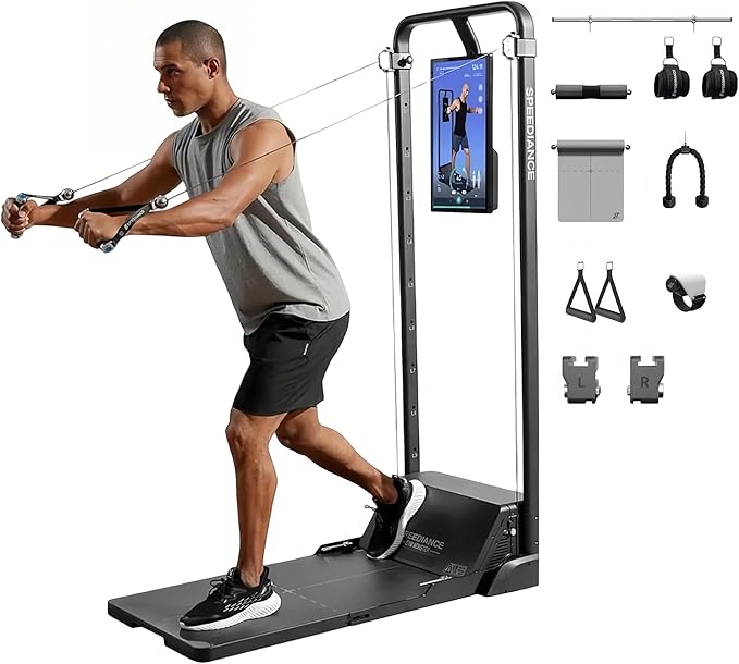 Speediance Gym Monster Smart Home Gym, Multifunctional Strength Training Machine, Smith Machine Power Cage Workout Station, Squat Rack Cable Machine, Full Body Fitness Equipment for Home Workout