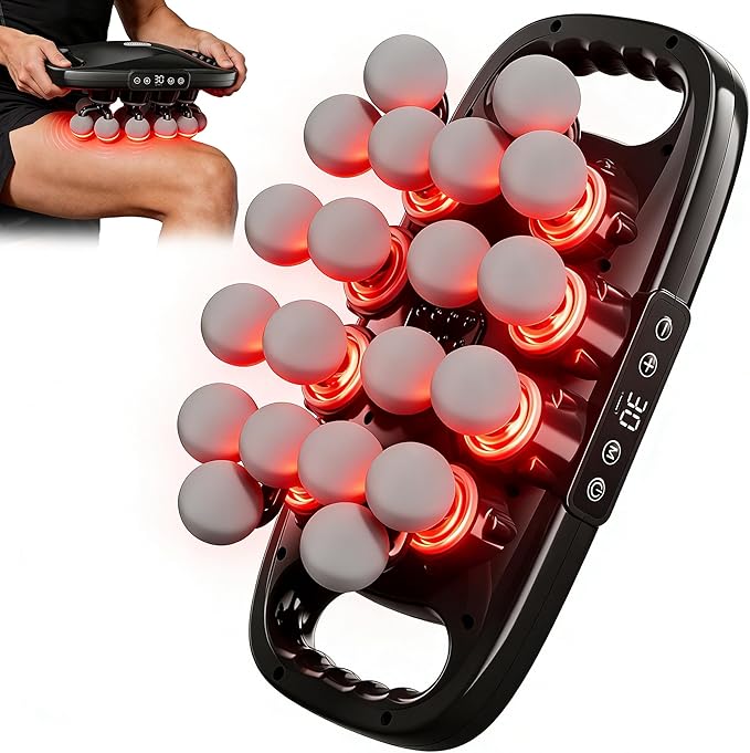 LEERCON Massage Gun Deep Tissue, Body Massage for Back Neck Shoulder Legs Pain Relief with 9 Modes & 30 Intensities - Percussion Muscle Massager Gun, Gift for Athletes Men Women