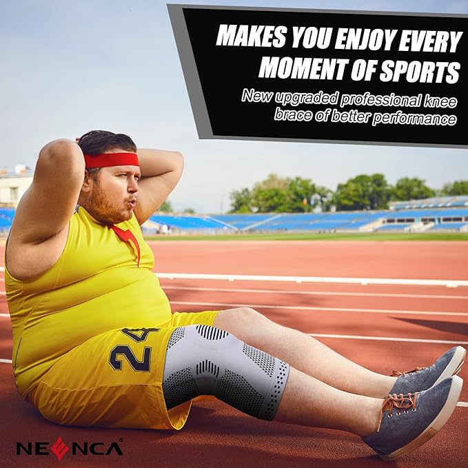 NEENCA Plus Size Knee Brace for Knee Pain, Knee Support with Side Stabilizers & Patella Gel Pad, Knee Compression Sleeve for Meniscus Tear, Arthritis Joint Pain Relief, ACL, PCL, All Sports. Plus Size