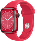 Apple Watch Series 8 [GPS + Cellular, 41mm] - (PRODUCT)Red Aluminum Case with Red Sport Band, M/L (Renewed)