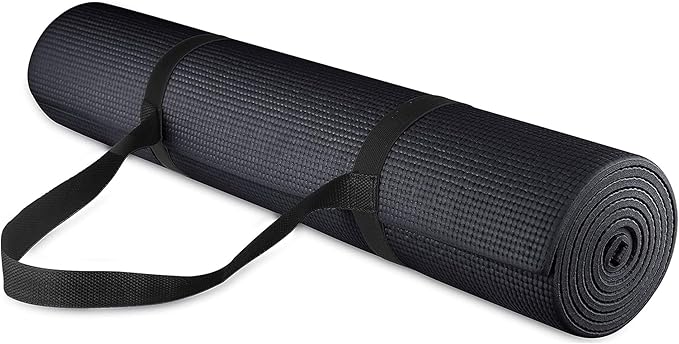 Fitvids All Purpose 1/4-Inch High Density Anti-Tear Exercise Yoga Mat with Carrying Strap, Multiple Colors