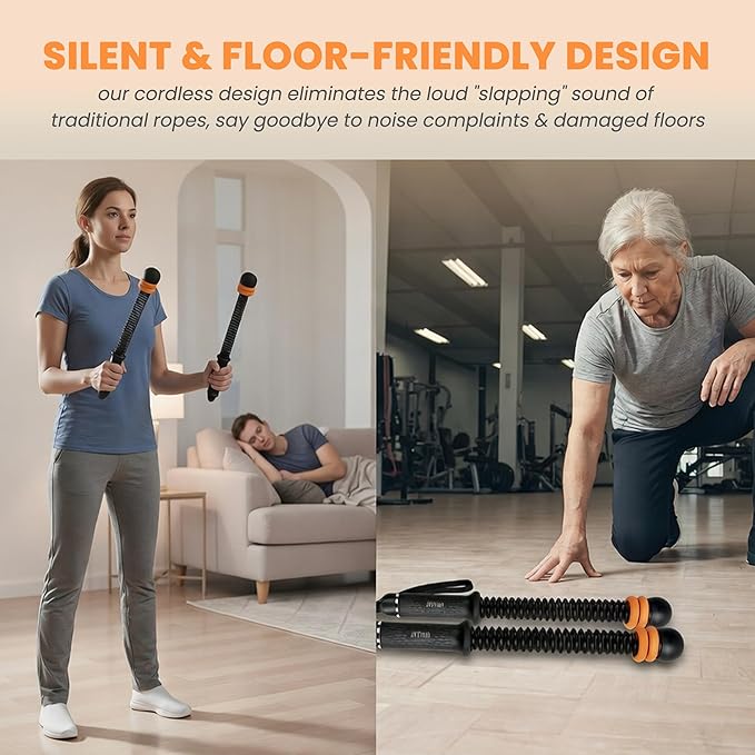 UNILEAF Ropeless Battle Ropes, Weighted Cordless Battle Ropes with Adjustable Resistance, Quiet Home Gym Equipment & Low-Impact Workout Equipment for HIIT, Cardio, Strength Training for Men & Women