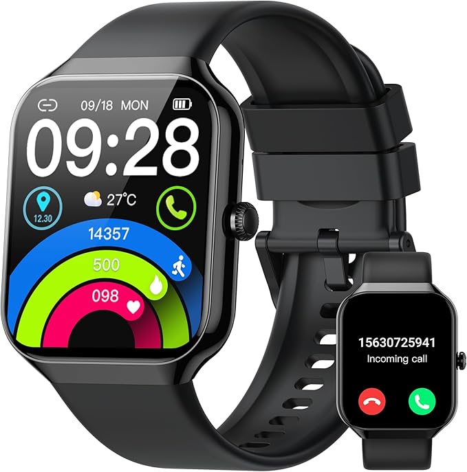 Jugeman Smart Watch for Men Women (Answer/Make Calls), 1.96"HD Smartwatch 113+ Sport Modes, New Activity Tracker with Heart Rate/Sleep Monitor Pedometer, IP68 Waterproof Fitness Watch for Android iOS