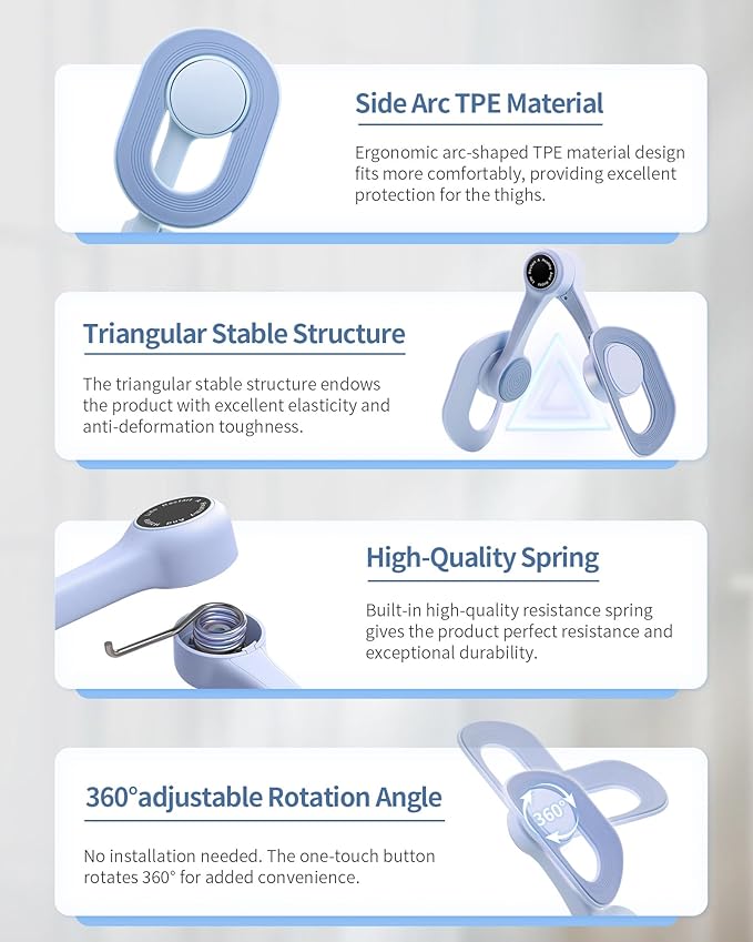 Thigh Trainer Kegel Exerciser - 360° Adjustable Thigh & Pelvic Floor Strengthener, Multi-Function Home Gym Equipment for Women's Inner Thigh, Hip, Leg and Arm Workouts