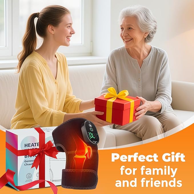 Heated Knee Brace, Cordless Knee Heating Pad for Arthritis, 3 in 1 Portable Knee Warmer, 3000mAh Battery Operated Knee Wrap for Men Women Seniors,6 Temperature Modes