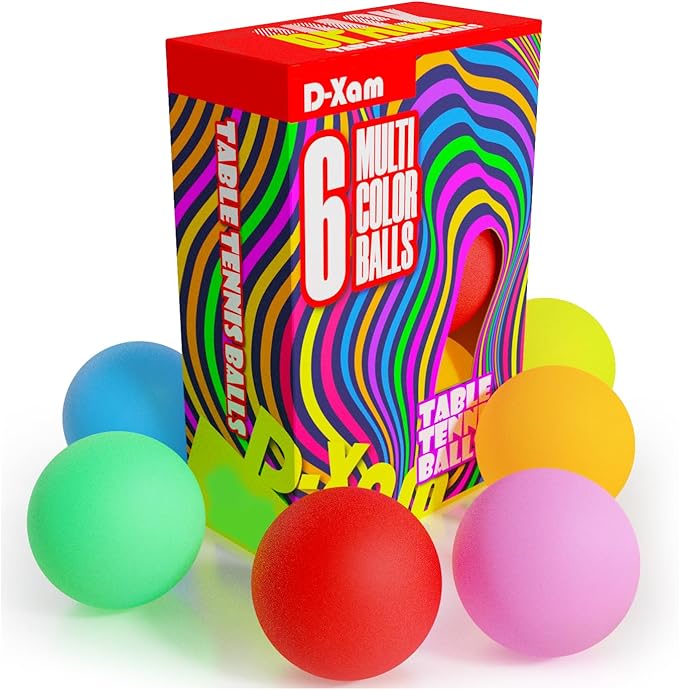 D-Xam Multi Color, Orange or White Ping Pong Balls Table Tennis Ball for Games Arts Pack of 50, 30 & More, 40mm Pong Balls Party Pets School Activities Christmas Halloween Assorted Colors