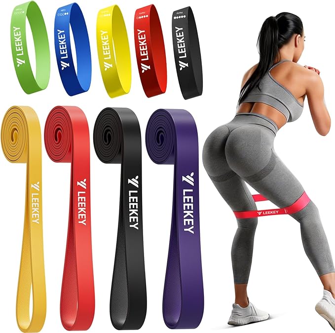 LEEKEY Resistance Bands, Exercise Bands with Bag, 5-85LB Home Strength Bands for Working Out, Travel, Gym Room, Physical Therapy - USA Original Patent